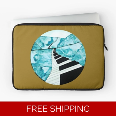 Le Studio Laptop Sleeve Piano Window Logo Full